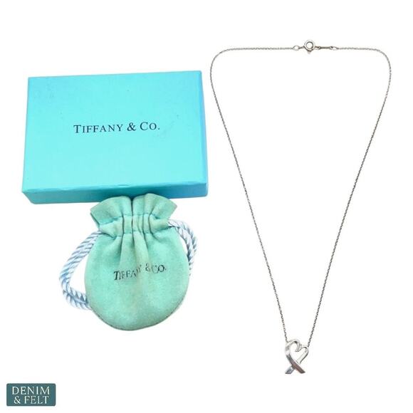 Tiffany & Co. Paloma Picasso Loving Heart Necklace Sterling Silver 16” Chain - Picture 4 of 15